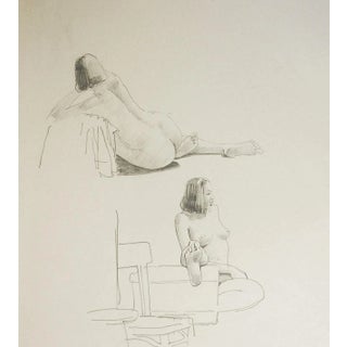Mid 20th Century Max Jordan Female Nude Study Drawings For Sale