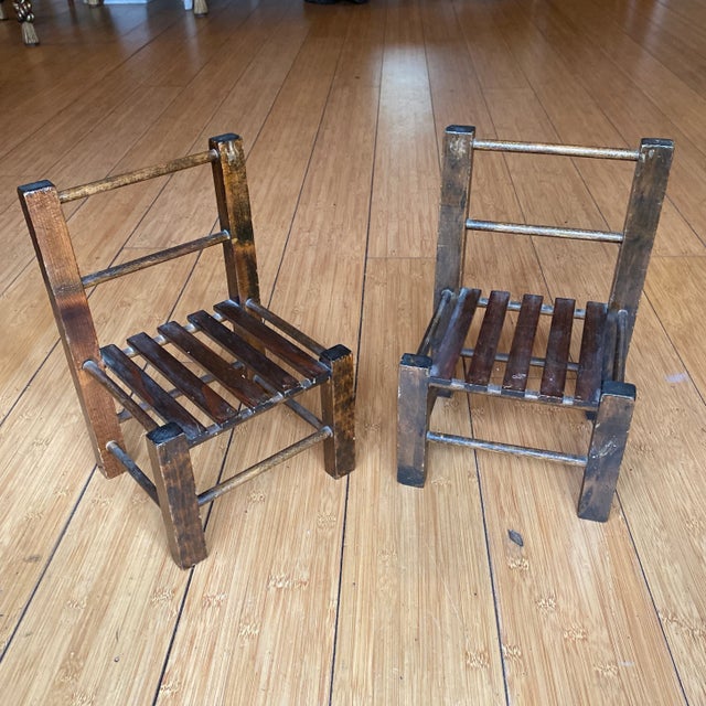 Wood Vintage Woden Chairs Plant Holders For Sale - Image 7 of 7