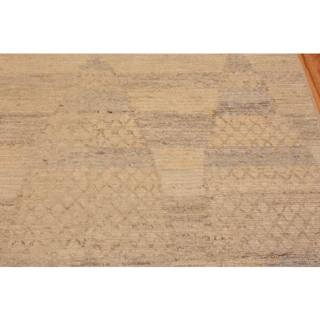 Gorgeous Cream Color Oversized Modern Moroccan Area Rug, Country of Origin: Afghanistan, Circa Date: Modern