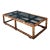 Vintage Carved Faux Bamboo and Glass Coffee Table For Sale
