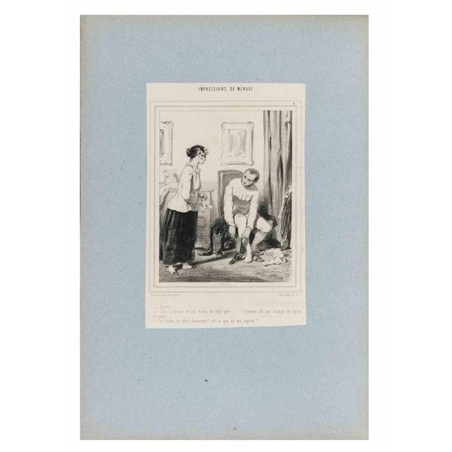 An original nineteenth-century lithograph on paper by the celebrated French illustrator and social commentator Paul...