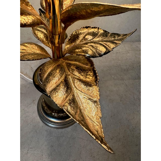 Vintage Hollywood Regency Palm Table Lamp, 1970s For Sale - Image 10 of 11