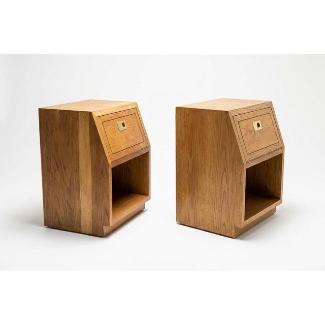 Henredon 1970s Henredon Campaign Pair of Nightstands For Sale - Image 4 of 9