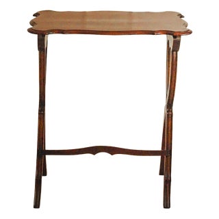 Antique Mahogany Side Table with X-Frame, 1900s For Sale