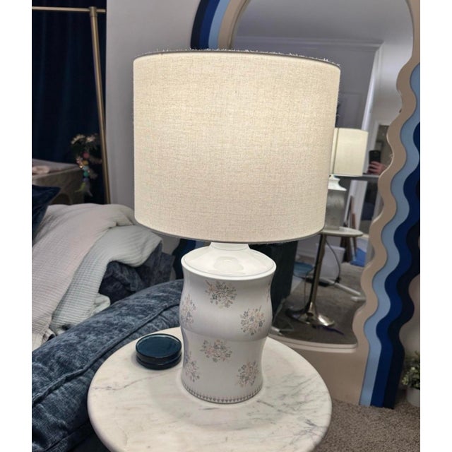 Late 20th Centruy Mary Quant for Murray Feiss Floral Ceramic Table Lamp Base Only Lamp shade and light bulb not included....