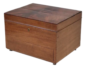Antique English Circa 1900 Flame Mahogany Maple & Co. Ltd. Jewelry Box (Rl)