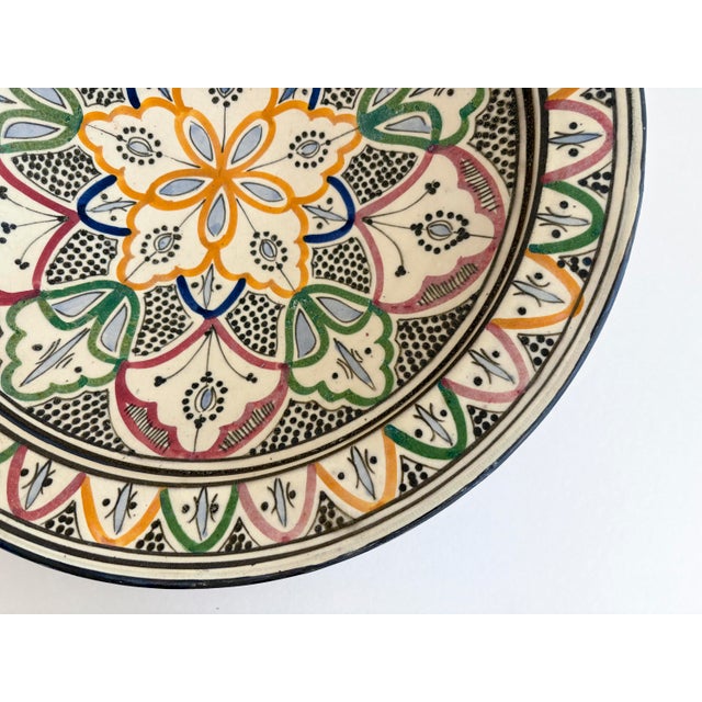 Moroccan Handmade Polychrome Ceramic Decorative Bowl in Mosaic Pattern For Sale - Image 14 of 17