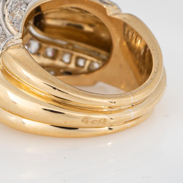 Metal 1940s Portuguese 2.50ct Diamond Ring 19k Yellow Gold Platinum Band Sz 6.5 Jewelry For Sale - Image 7 of 7