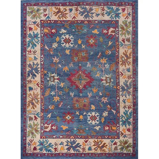 Handwoven Turkish Oushak Area Rug 9'5" X 12'10" For Sale In Dallas - Image 6 of 6