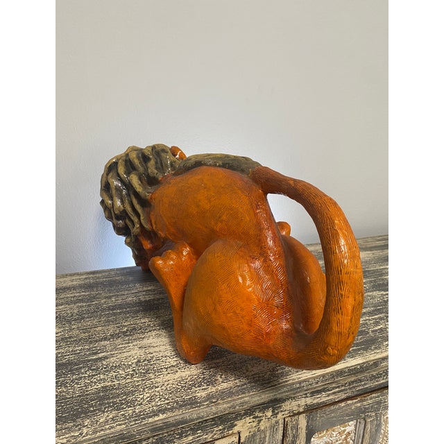Late 20th Century Vintage Jeanne Valentine Reclining Papier-Mâché Lion Sculpture For Sale - Image 5 of 12