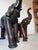 Vintage Safari Style Oversized Leather Elephant Sculptures With Raised Trunks – A Pair For Sale - Image 13 of 18