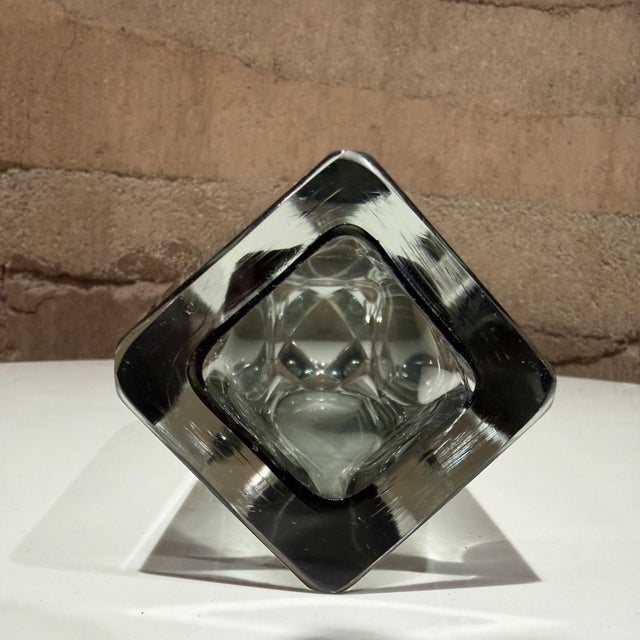 Glass Murano Art Glass Vasesmoky Grey Sommerso Submerged Technique Mandruzzato For Sale - Image 7 of 10