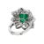 Contemporary Late 20th Century Platinum Emerald Ring, Size 5 For Sale - Image 3 of 3