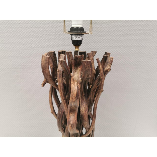 Vintage Table Lamp in Driftwood, 1980s For Sale - Image 9 of 15
