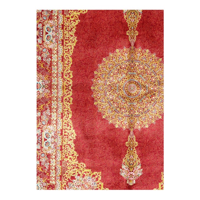 Viscose on a cotton foundation with a medallion This rug has a dense, soft pile, and excellent quality, to ensure that you...