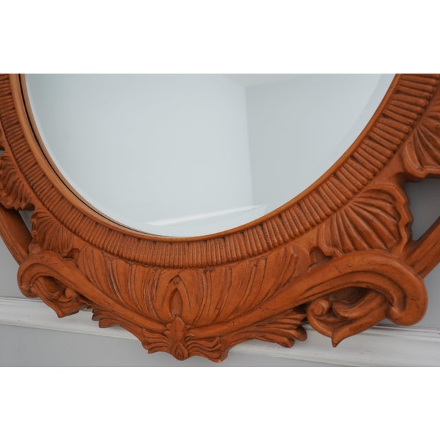 Traditional Century Large Round Carved Caspian Wall Mirror For Sale - Image 3 of 12