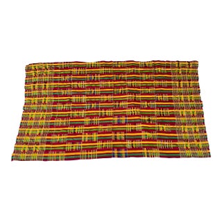 Early 20th Century Kente Cloth Women's Ghana 77x43 Inch For Sale