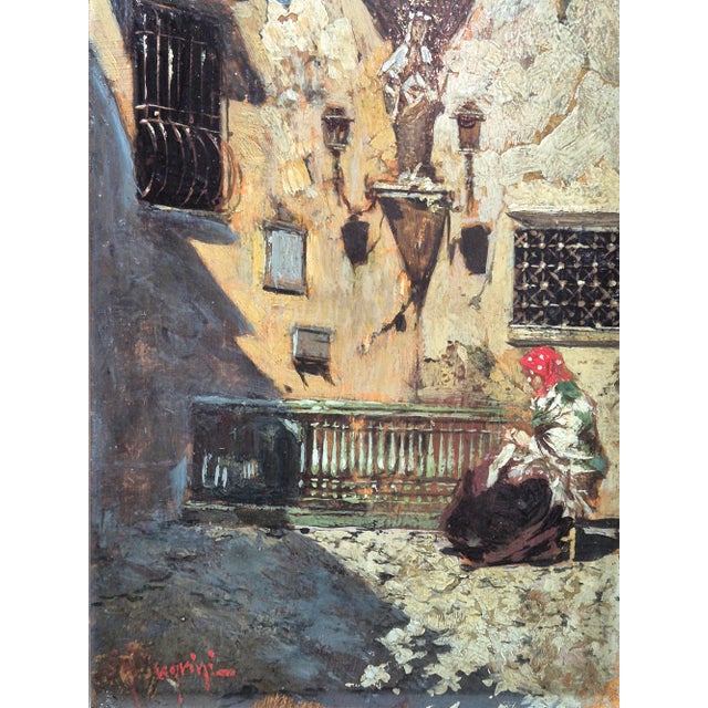 Riccardo Pellegrini, Italian Genre Scene, Oil on Panel, 1890s-1910s For Sale - Image 5 of 13