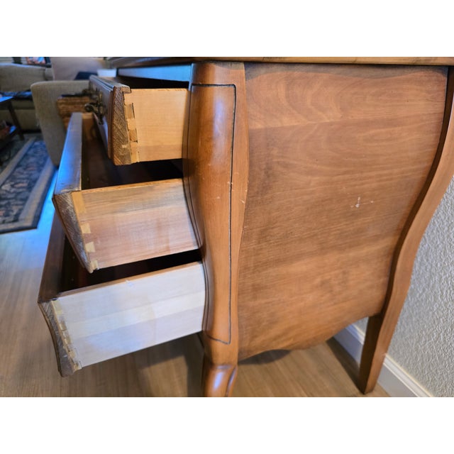 Queen Anne Style Mid Century piece, 60+ years old. Satin cherry finish. Permacraft - built in North Carolina. Three...