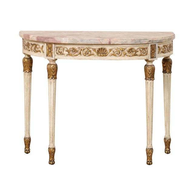 French Carved Console with Colorful Marble Top For Sale - Image 12 of 12