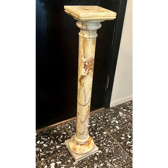 Mid-Century Solid Onyx Pedestal For Sale - Image 12 of 13