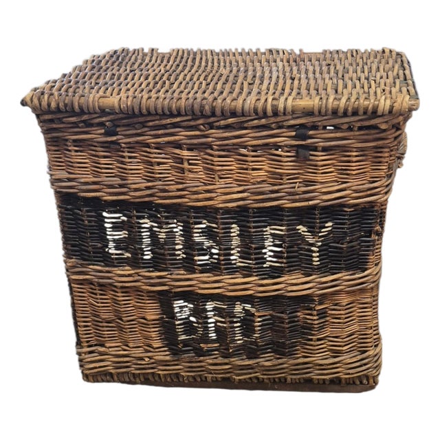Antique Commercial Wicker Hamper For Sale