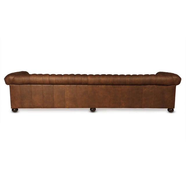 Long Leather Chesterfield Sofa For Sale In Charlotte - Image 6 of 6