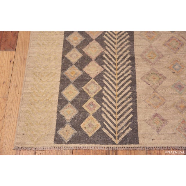 Nazmiyal Collection Artistic Tribal Geometric Contemporary Runner Rug For Sale - Image 4 of 5