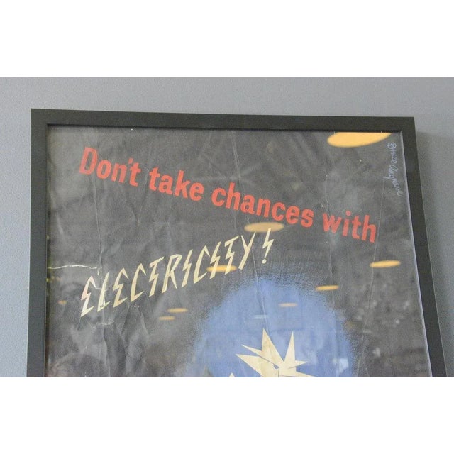 Glass WW2 Factory Safety Poster, 1940s For Sale - Image 7 of 8