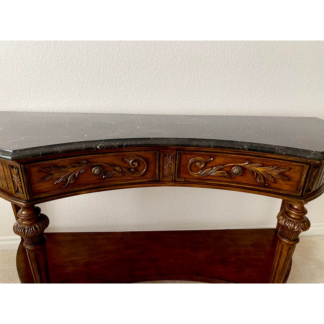 Vintage Drexel Heritage "Talavera" Collection Demilune Serrano Console Table Excellent Condtion For Sale - Image 14 of 15