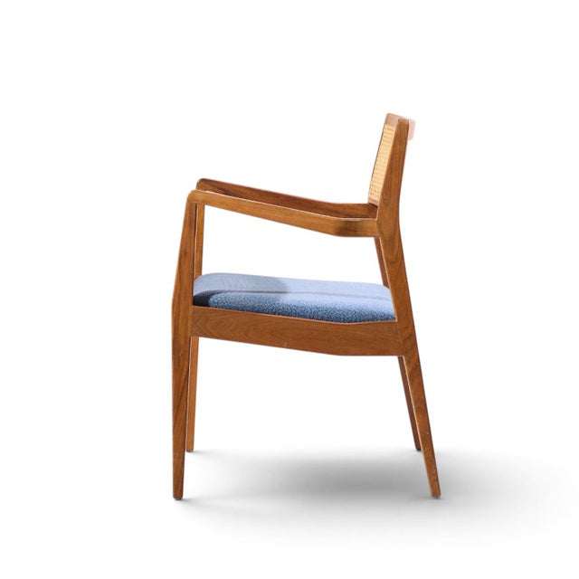 Wood Jens Risom Model C-140 Mid Century Playboy Walnut and Cane Dining Chairs - Set of 8 For Sale - Image 7 of 12