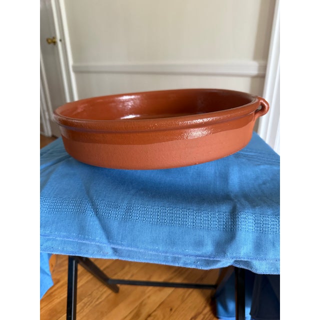 Vintage Spanish Terracotta Glazed Cazuela Dish For Sale - Image 4 of 5