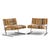 Harvey Probber Mid Century Cantilevered Chrome Slipper Lounge Chairs - Pair Each chair measures: 28.75 wide x 29 deep x 27...