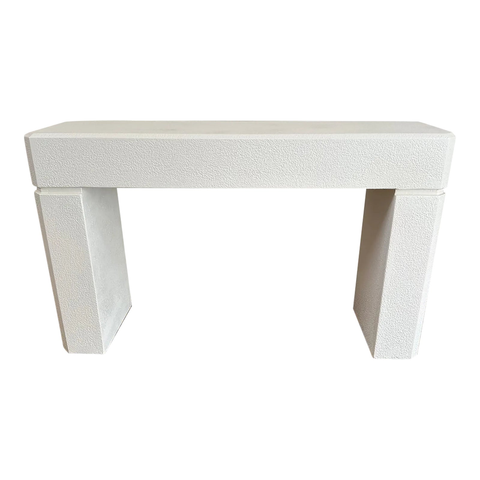 Vintage 1980’s Beveled Plaster Console Table | Chairish
