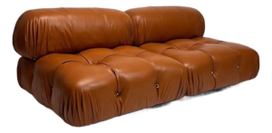 Camaleonda Lounge Chairs in Cognac Leather by Mario Bellini for B&b Italia, 1973