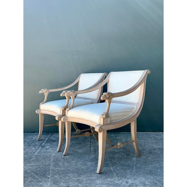 Vintage Hand Carved Eagles Head Lounge Chairs - A Pair For Sale In West Palm - Image 6 of 12