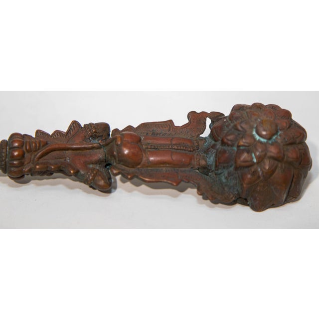 Antique Fine Asian Ceremonial Indian Cast Bronze Puja Spoon 19th C. For Sale - Image 9 of 12