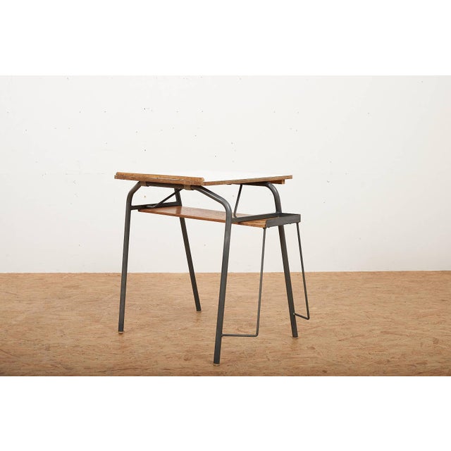 Green Lacquered Steel and Plywood Desk with Resin Tabletop For Sale - Image 15 of 15