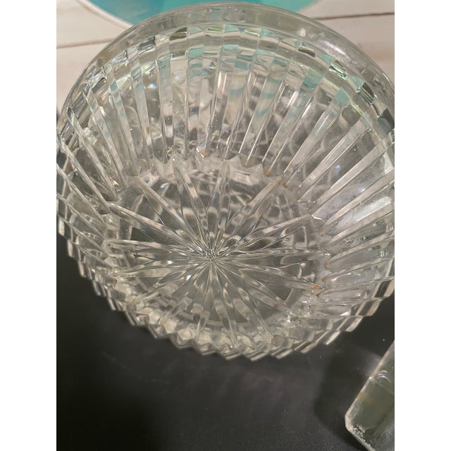 1950s Vintage Waterford Cut Crystal Decanter “Alana” or “Lismore” Design Pattern With Diamond Cuts & Starbursts, Highly Collectible Early-American Glass For Sale - Image 5 of 9