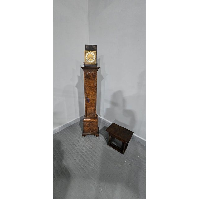 Queen Anne Burr Walnut Grandaughter Clock, 1920s For Sale - Image 11 of 14