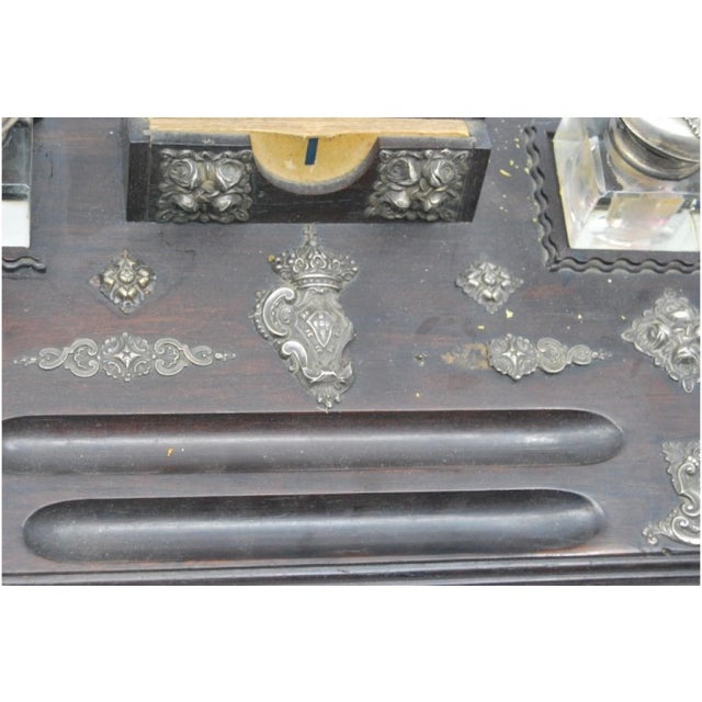 Inkwells with Wooden Base For Sale - Image 5 of 13