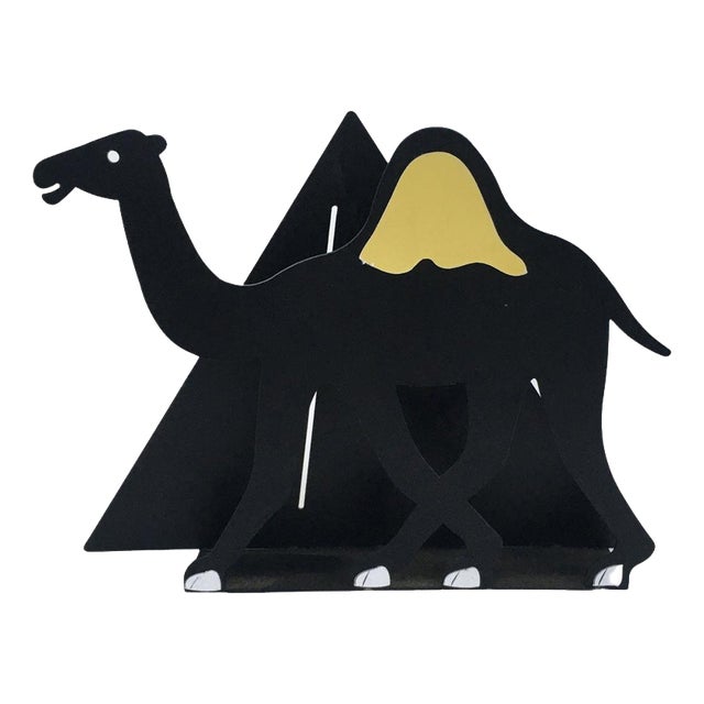 Painted Black Metal Egitto Sculpture by Bruno Chersicla, 1980 For Sale