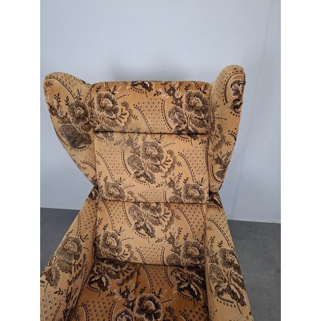 Mid-Century Czech Plush Wingback Recliner Chair, 1970s For Sale - Image 17 of 18