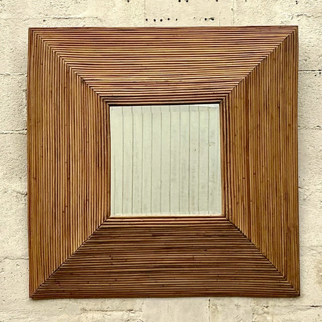 Vintage Coastal Pencil Reed Mirror For Sale - Image 4 of 8