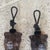French Country Early 20th Century Pair of Bear Head Leather Wrapped Curtain Tieback Tassels For Sale - Image 3 of 10