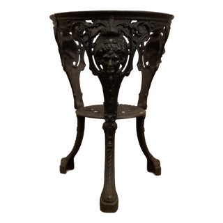 Gaskell & Chambers Ltd., Late 19c Cast Iron Pub Table With Wood Top. For Sale