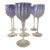 1990s Attributed Cam Langley Hand Blown Iridescent Lavender Art Glass Wine Goblets – Set of 7 For Sale