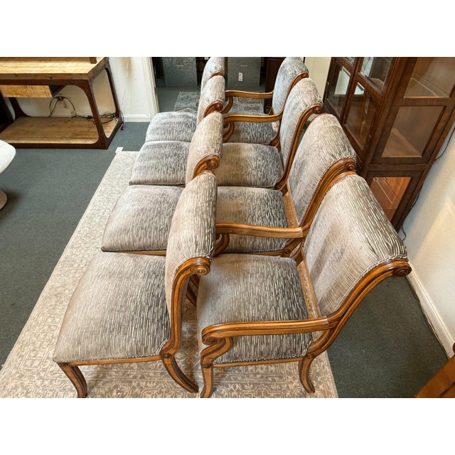 Textile Kreiss Fleur Di Lis Dininig Room Chairs, Set of Eight For Sale - Image 7 of 12