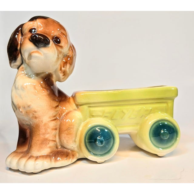 Late 20th Century Cocker Spaniel and Wagon Planter For Sale - Image 5 of 10
