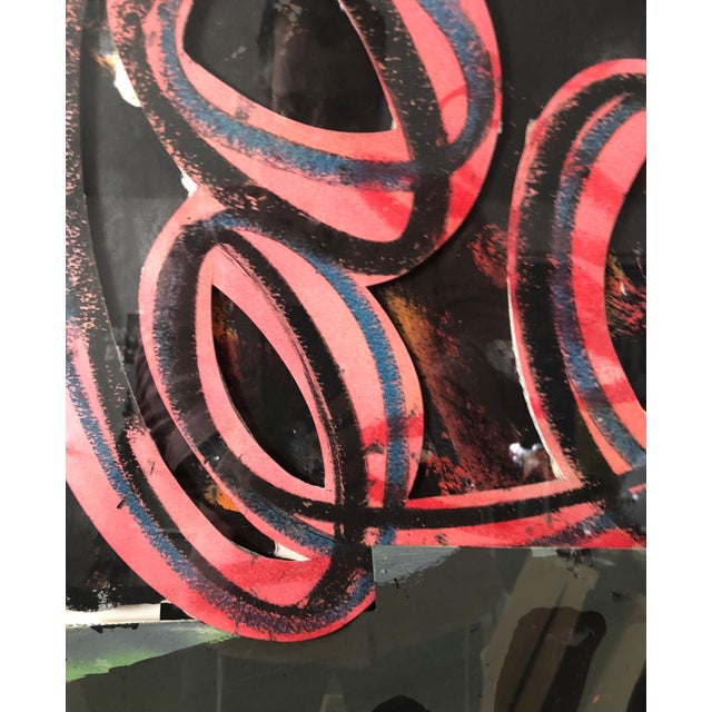 Hugh O'Donnell, 1980s Abstract Expressionist Pop Art Painting Collage, Assemblage Hugh O'Donnell, 1988 For Sale - Image 4 of 15